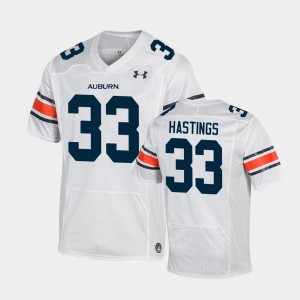 Men's Auburn Tigers #33 Will Hastings White Under Armour Football Replica Jersey 332302-761