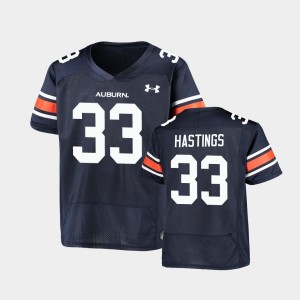 Youth Auburn Tigers #33 Will Hastings Navy Football Replica Jersey 970321-655